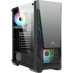 PowerBoost VK-G2051S PSU Yok ATX, Temp.Glass Siyah Led RGB Rainbow fan Mid Tower Gaming Kasa