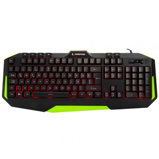 RAMPAGE KB-RX7 ALPOR Usb/Q Yeşil 3 Renk Aydınlatmalı Gaming Klavye RAMPAGE KB-RX7 ALPOR Usb/Q Yeşil 3 Renk Aydınlatmalı Gaming Klavye