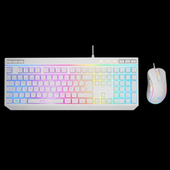 Rampage KM-R57 Q BEYAZ RGB Aydınlatmalı Oyuncu Multmedia Klavye ve 12800 DPI Mouse Gaming Set
