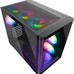 RAMPAGE LOOPY PLUS 950W 80+ TEMPERLI CAM 7X12CM RGB FAN GAMING ATX KASA SIYAH