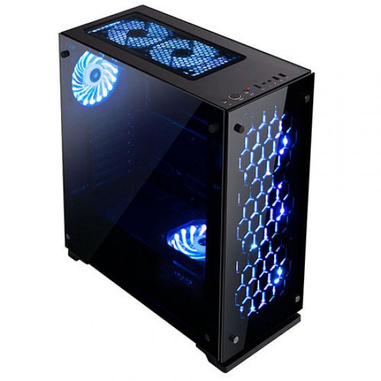 RAMPAGE Majesty PSU Yok Gaming Kasa Temperli Cam 3x 12cm RGB Fan