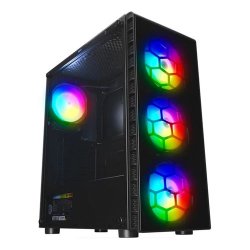 RAMPAGE REDSKY 700W 80Plus Bronze Tempered Glass pencereli Siyah 4x120mm RGB FANLI Gaming Kasa