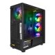 RAMPAGE REDSKY 700W 80Plus Bronze Tempered Glass pencereli Siyah 4x120mm RGB FANLI Gaming Kasa