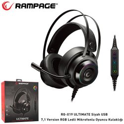 Rampage RG-X19 Ultimate 7.1 RGB Ledli Gaming Kulaklık Siyah