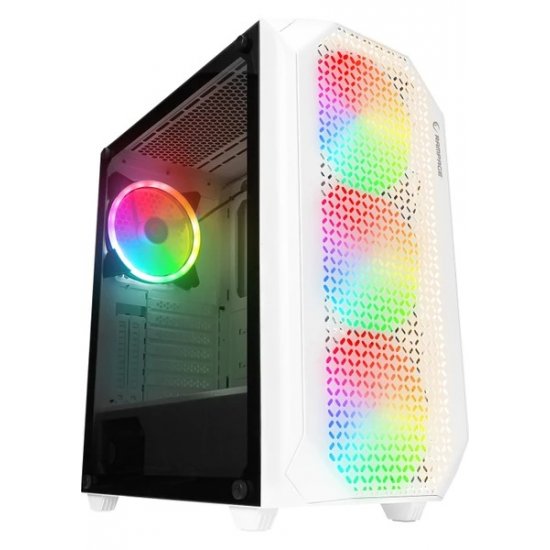 RAMPAGE ZUKO 600W 80+ Mesh Panel 4x RAINBOW 14CM FANLI GAMING ATX KASA BEYAZ
