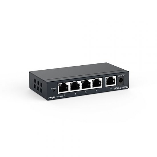 RUIJIE Reyee 5 Port RG-ES105GD 10/100/1000 Yönetilemez Gigabit Çelik Kasa Switch