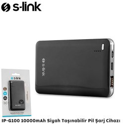 S-LINK Ip-G100 10000mAh Powerbank Siyah Taşınabilir Pil Şarj Cihazı