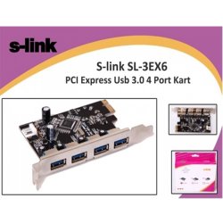 S-LINK SL-3EX6 4 Port Pcı Express To Usb 3.0 Çoklayıcı Kart