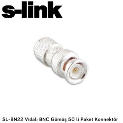 S-LINK SL-BN22 Vidalı 50li Paket BNC Konnektör