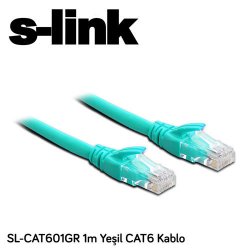 S-LINK SL-CAT601GR Cat6 Utp ( 1 Metre ) Yeşil Patch Kablo