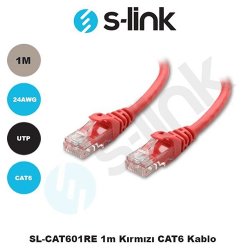 S-LINK SL-CAT601RE Cat6 Utp ( 1 Metre ) Kırmızı Patch Kablo
