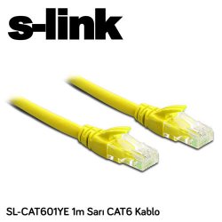S-LINK SL-CAT601YE Cat6 Utp ( 1 Metre ) Sarı Patch Kablo