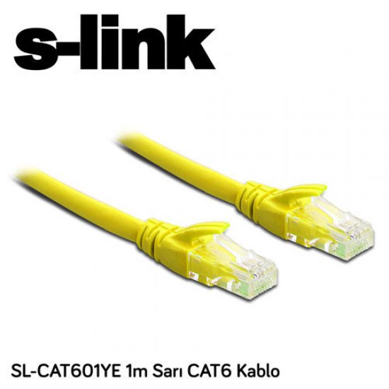 S-LINK SL-CAT601YE Cat6 Utp ( 1 Metre ) Sarı Patch Kablo