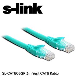 S-LINK SL-CAT603GR Cat6 Utp ( 3 Metre ) Yeşil Patch Kablo