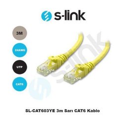 S-LINK SL-CAT603YE Cat6 Utp ( 3 Metre ) Sarı Patch Kablo