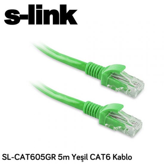 S-LINK SL-CAT605GR Cat6 Utp ( 5 Metre ) Yeşil Patch Kablo