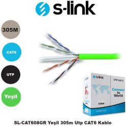 S-LINK SL-CAT608GR Cat6 Utp ( 305 Metre ) 24 Awg Yeşil Network Kablosu