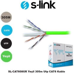 S-LINK SL-CAT608GR Cat6 Utp ( 305 Metre ) 24 Awg Yeşil Network Kablosu