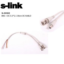 S-LINK SL-DC562 BNC+DC5.5*2.1 0,30 CM DC Kablo 30cm