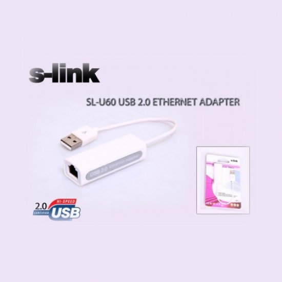 S-LINK SL-U60 Usb 2.0 To LAN Çevirici Ethernet Adaptör Win10 Uyumlu S-LINK SL-U60 Usb 2.0 To LAN Çevirici Ethernet Adaptör Win10 Uyumlu
