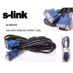 S-LINK SL-VGA175 Monitör,Vga,Projektör E-D (3 Metre) Data Projeksiyon Kablo
