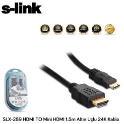 S-LINK SLX-289 HDMI TO MİNİ HDMI ( 1.5 Metre ) Altın Uç 24K KABLO