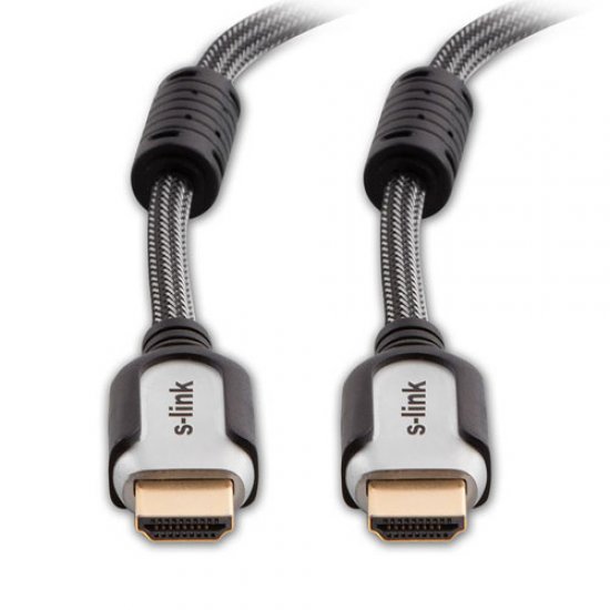 S-LINK SLX-M483 Hdmi to Hdmi ( 3 Metre ) 1.4 Ver. 3D Altın Uç 24K + Metal Kon. Görüntü Kablosu