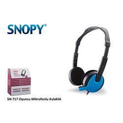 SNOPY SN-717 Mikrofonlu Kulaklık Siyah Mavi
