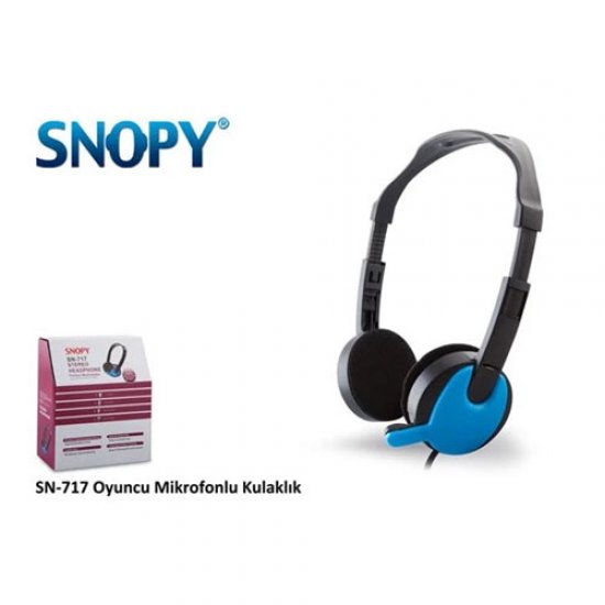 SNOPY SN-717 Mikrofonlu Kulaklık Siyah Mavi SNOPY SN-717 Mikrofonlu Kulaklık Siyah Mavi