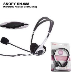 SNOPY SN-988 Mikrofonlu Kulaklık Siyah/Gümüş