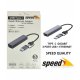 Speed SP-UET01 3 Port USB Type-C to Ethernet Gigabit Ethernet Rj45 Çevirici