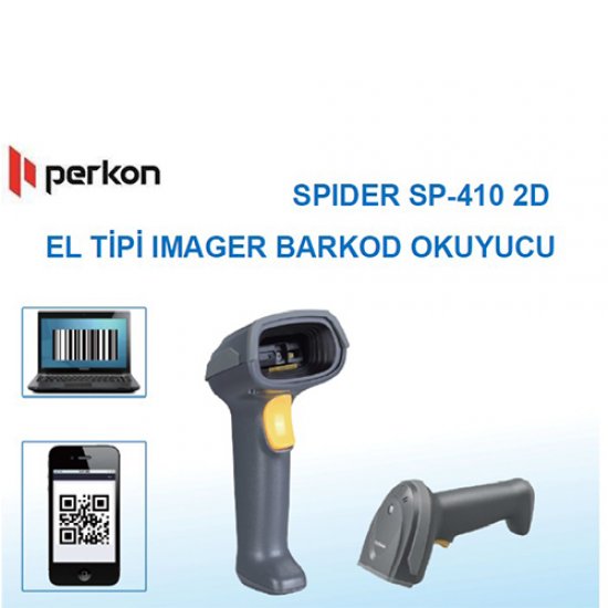 SPIDER SP410-U 2D Okuyucu El Tipi Usb +Standlı Karekod Barkod Okuyucu