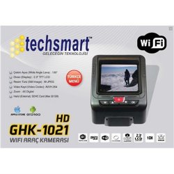 TECHSMART GHK-1021 Wi-Fi Araç VİDEO 2.7 Dahili Ekranlı Wi-Fi Araç Kamerası Full HD 1080P
