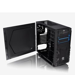 THERMALTAKE Versa H23 CA-3B1-50M1WE-00 500W Mid Tower Gaming Kasa Mesh Panel Şeffaf Pencere iç dış siyah USB 3,0