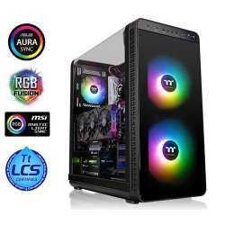 THERMALTAKE VIEW 37 ARGB CA-1J7-00M1WN-04 PSU Yok Mid Tower Gaming Kasa SPCC Siyah RGB TEMPERED GLASS