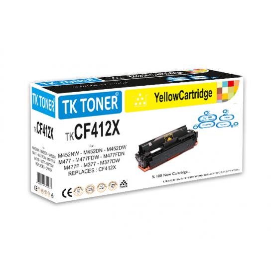 TK TONER TK CF412X SARI (410X)-YÜKSEK KAPASİTE TONER 5K