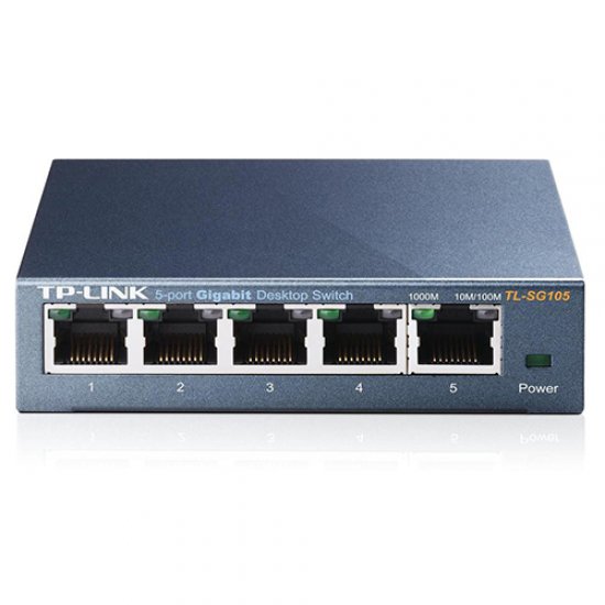 TP-LINK 5 Port TL-SG105 10/100/1000 Gigabit Switch (Siyah Çelik Kasalı)