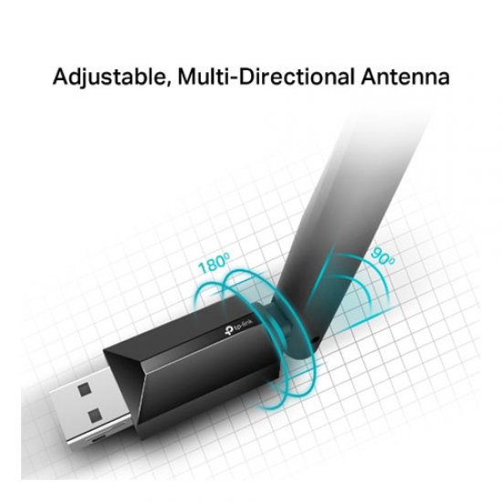 TP-LINK Archer T2U Plus 600Mbps 802.11g/11b USB Dual Band Kablosuz Adaptör (5GhZ + 2.4GhZ)