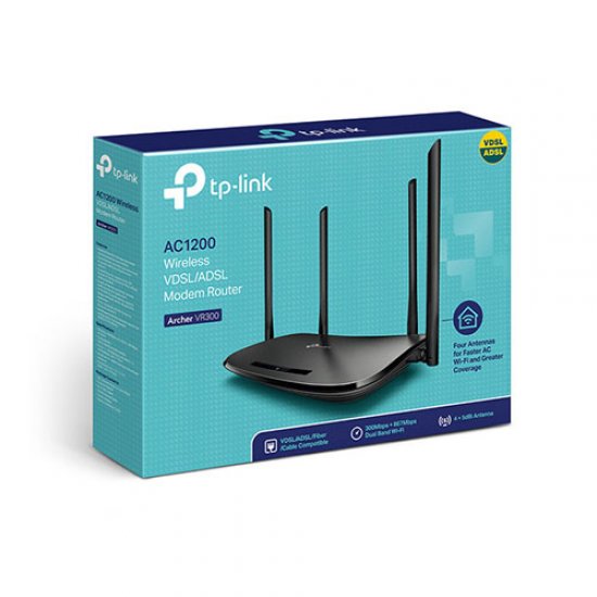 TP-LINK ARCHER-VR300 1200Mbps 4 Port GBit Kablosuz-Ethernet-Usb VDSL2/ADSL2 Dual-Band Modem/Router