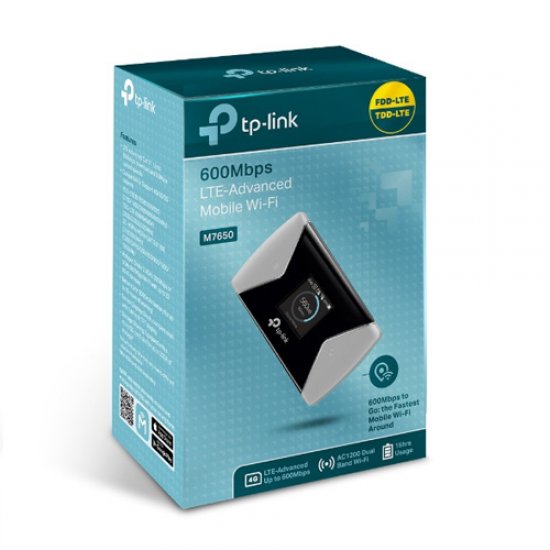 TP-LINK M7650 600Mbps Kablosuz-Micro Usb 3G/4G Taşınabilir 3G/4G LTE Router Sim Kart Slotlu