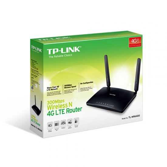 TP-LINK TL-MR6400 300Mbps 4 Port Kablosuz-Ethernet N 4G LTE Router Sim Kart Slotlu