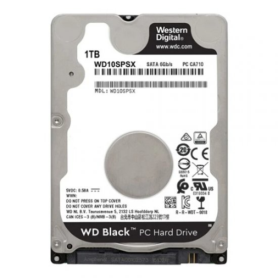 WD 2.5 Black 1TB 7200 RPM 64MB SATA3 NOTEBOOK HDD WD10SPSX