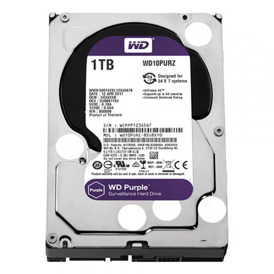 WD 3.5 PURPLE 1TB INTELLIPOWER 64MB SATA3 Güvenlik HDD WD10PURZ (7/24) WD 3.5 PURPLE 1TB INTELLIPOWER 64MB SATA3 Güvenlik HDD WD10PURZ (7/24)