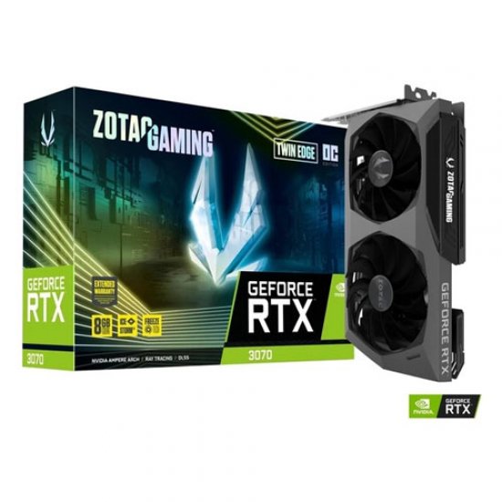 ZOTAC Nvidia 8GB RTX3070 TWIN EDGE OC GDDR6 256 Bit ZT-A30700H-10PLHR HDMI 3xDP ZOTAC Nvidia 8GB RTX3070 TWIN EDGE OC GDDR6 256 Bit ZT-A30700H-10PLHR HDMI 3xDP